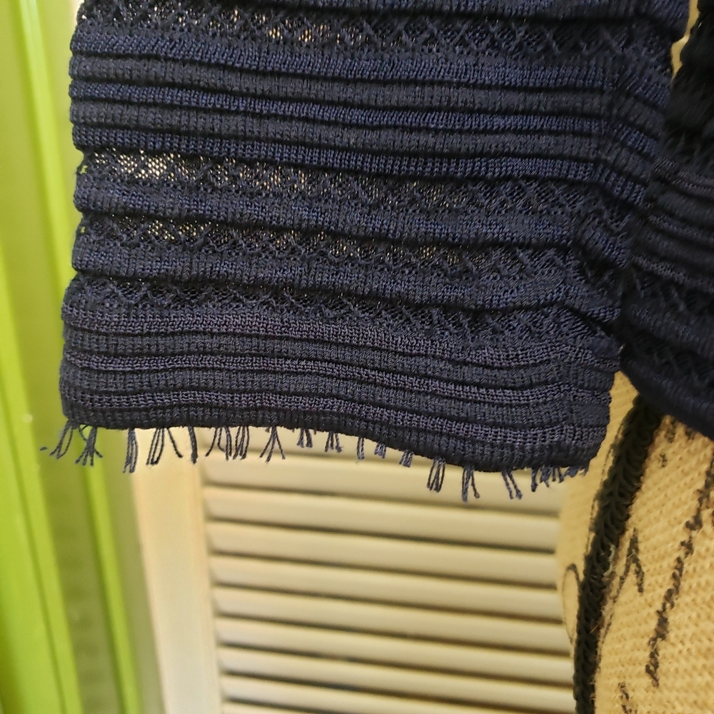 SOLD St. John Cardigan, Griffith Gray For St. John, Knit, Navy, Size 4 - Picture 6 of 12